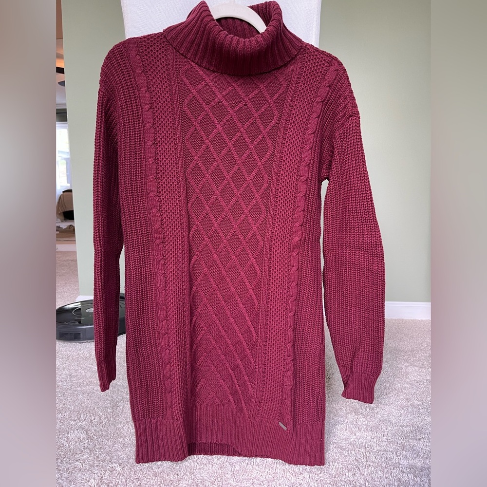 Turtleneck sweater dress, above the knee length. Hollister Size S.